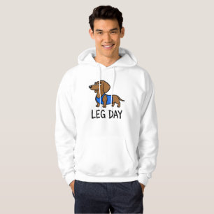 Veste À Capuche Jour de jambes Teckel Humour de gym Chien drôle Fi