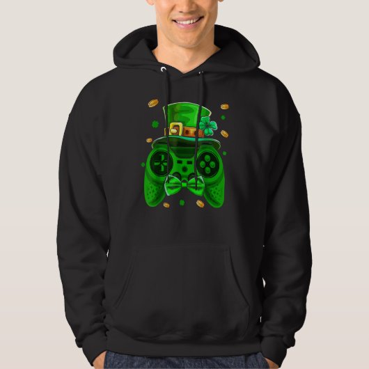 Veste À Capuche Jour de la Saint Patrick Gamer Irish Game Controll (Devant)