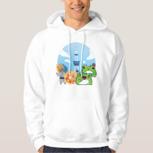 Veste À Capuche Journée à la Tokyo Skytree avec un chat et des gre