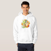 Veste À Capuche Jours dorés et soleil de gecko vert (Devant entier)