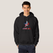 Veste À Capuche Joyeuse fête du Canada Drapeau américain canadien (Devant entier)