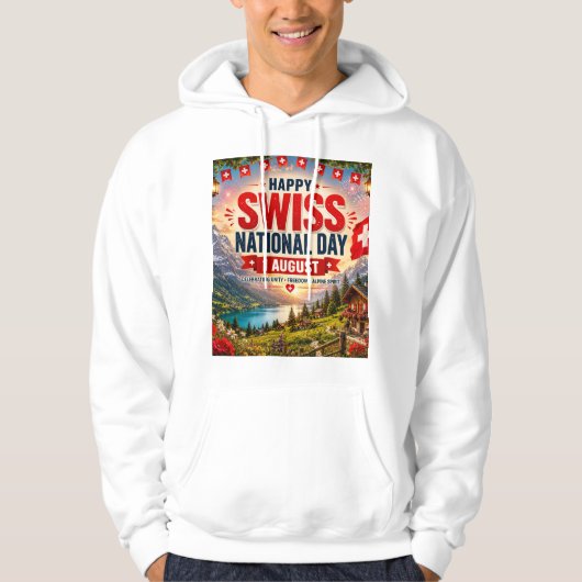 Veste À Capuche Joyeuse Fête nationale suisse (Devant)