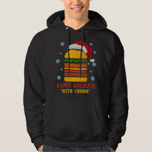 Veste À Capuche Joyeuses Fêtes avec Fromage Cheeseburger Hamburger