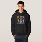 Veste À Capuche Joyeuses Pâques, rétro, vintage (Devant entier)