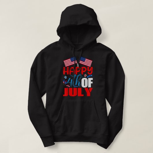 Veste À Capuche Joyeux 4 juillet Fête de l'Indépendance USA Americ (Design devant)