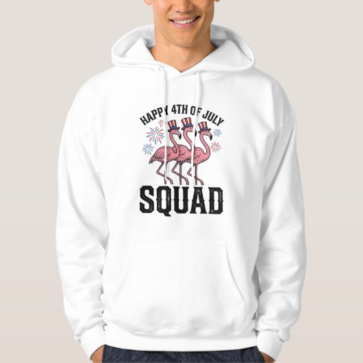 Veste À Capuche Joyeux 4 juillet Flamingo Squad Vector Design_1 (Devant)