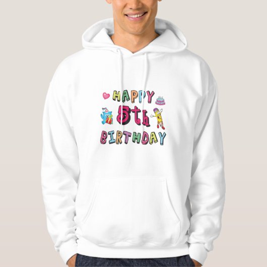 Veste À Capuche Joyeux 5e anniversaire 5 ans voeux b jour (Devant)