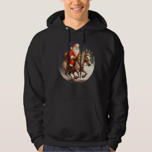 Veste À Capuche Joyeux âne de Noël avec costume de Père Noël