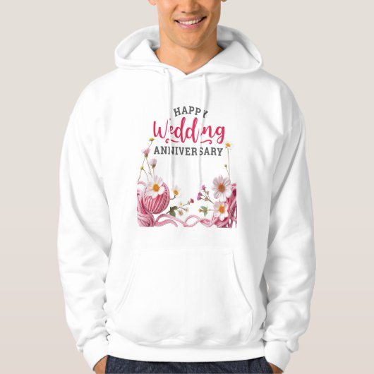 Veste À Capuche Joyeux anniversaire de mariage (Devant)
