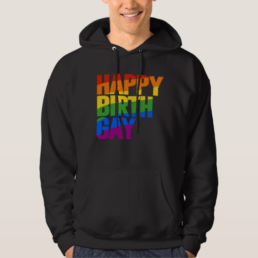 Veste À Capuche Joyeux anniversaire gay (Devant)
