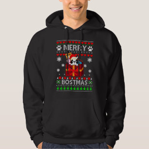 Veste À Capuche Joyeux Bostmas Boston Terrier Noël Père Noël Ugly