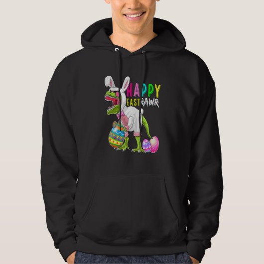 Veste À Capuche Joyeux Bunny T Rex Dinosaur Easter 2022 Co (Devant)