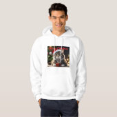 Veste À Capuche Joyeux chat de Noël (Devant entier)