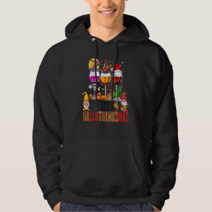 Veste À Capuche Joyeux Hallothanksmas Vins Verres Sorcière Père No