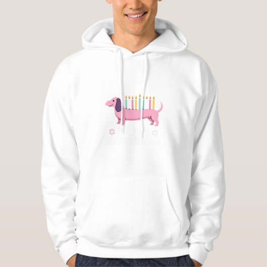 Veste À Capuche Joyeux Hanukkah chien teckel (Devant)