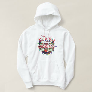 Veste À Capuche Joyeux logo de dessin animé de Noël