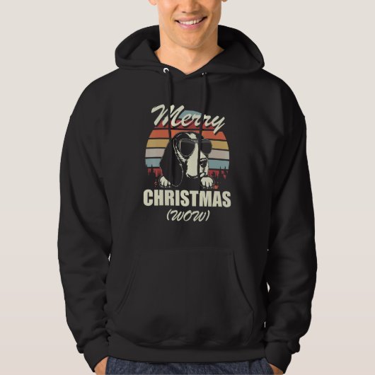 Veste À Capuche Joyeux Noël de Noël Beagle (Devant)