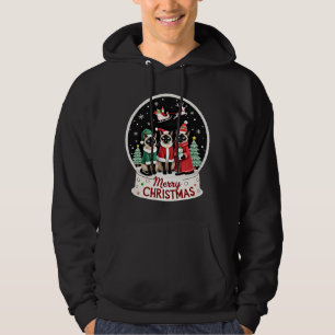 Veste À Capuche Joyeux Noël Trois Santa Elf Renne Chats Siamois C