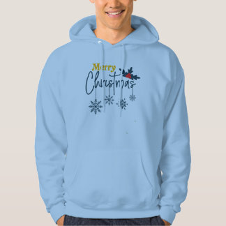 Veste À Capuche Joyeux Noël Typographie avec Flocons de Neige & Ho