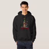 Veste À Capuche Joyeux Pitmas Pitbull Chien Pull de Noël Laid Arbr (Devant entier)