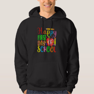 Veste À Capuche Joyeux premier jour d'école enseignant et élève re