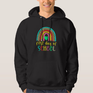 Veste À Capuche Joyeux premier jour d'école enseignant léopard arc
