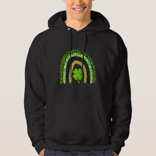 Veste À Capuche Joyeux St Patrick Day Lucky Rainbow Clover (Devant)