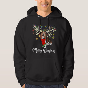 Veste À Capuche Joyeux Woofmas Basset Hound Reindeer Chien de Noël