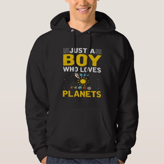 Veste À Capuche Just A Boy Who Loves Planets I Astronomy (Devant)