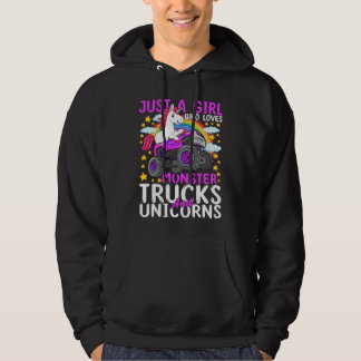 Veste À Capuche Just A Girl Who Loves Monster Trucks And Unicorns 