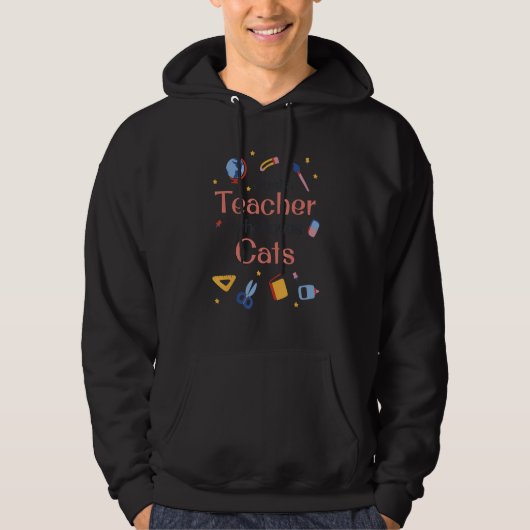 Veste À Capuche Just a Teacher who loves Cats - Funny teaching pet (Devant)