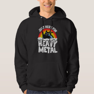Veste À Capuche Just Here For Heavy Metal Satan Goth Cat Heavy Met