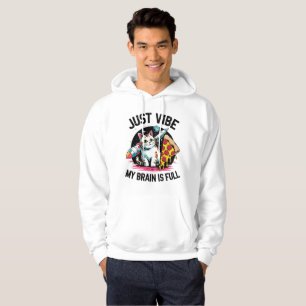 Veste À Capuche "Just Vibe" - Space Cat & Pizza T-Shirt