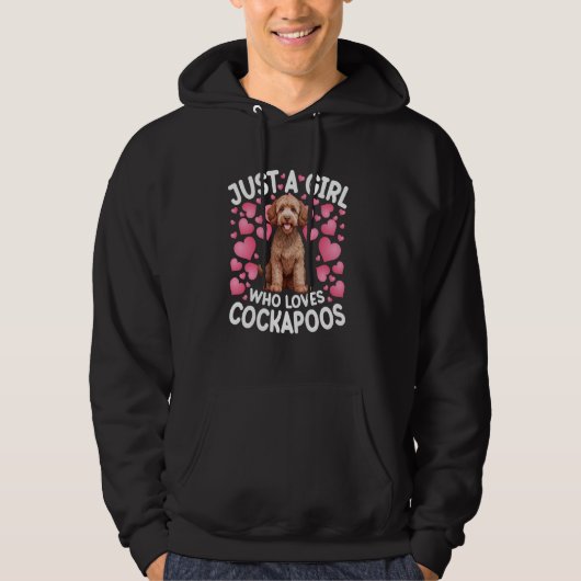 Veste À Capuche Juste une fille qui aime le chien Cockapoo femmes (Devant)