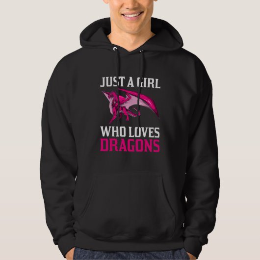 Veste À Capuche Juste une fille qui aime le dragon (Devant)