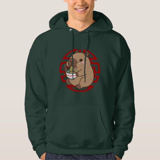 Veste À Capuche Kawaii Capybara Manger Ramen Noodles Anime (Devant)