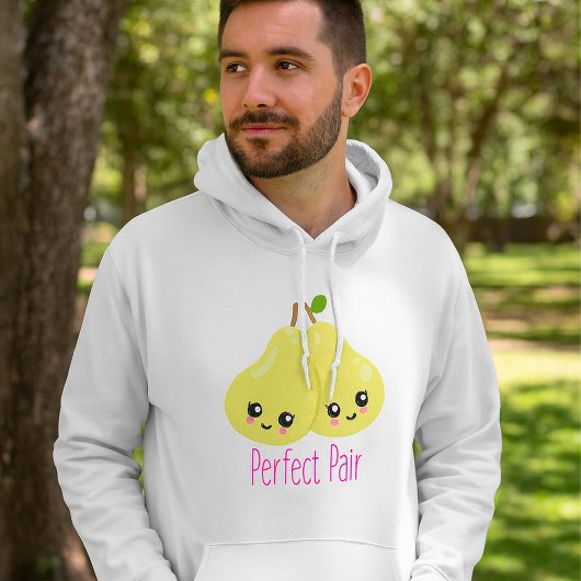 Veste À Capuche Kawaii Pear Couple Parfait Paire Funny Pun