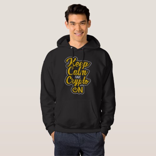 Veste À Capuche Keep Calm and Crypto On Bitcoin BTC Cryptocurrency (Devant entier)