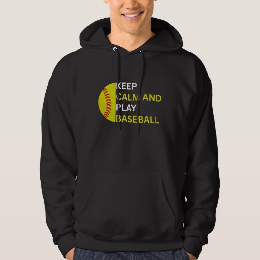 Veste À Capuche Keep Calm and Play Baseball (Devant)