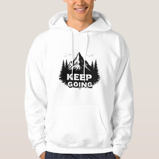 Veste À Capuche Keep Going Hoodie – Minimal Motivational Typograph (Devant)