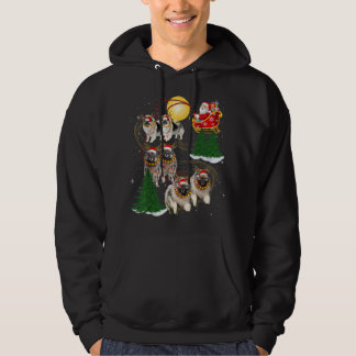 Veste À Capuche Keeshond Reindeer Noël Chien Riding Père Noël Noël