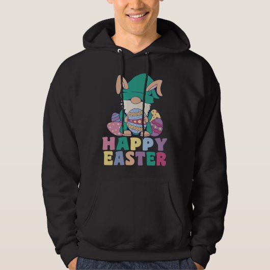 Veste À Capuche Kids Happy Easter Cute Trex Bunny Ear Easter Eggs  (Devant)