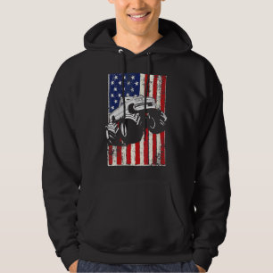Veste À Capuche Kids Monster Truck American Flag Racing Usa Patrio