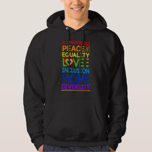 Veste À Capuche Kindness Paix Égalité Inclusion Diversité humaine