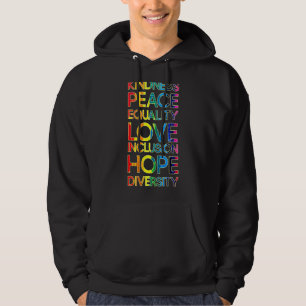 Veste À Capuche Kindness Peace Equality Love Inclusion Diversité L