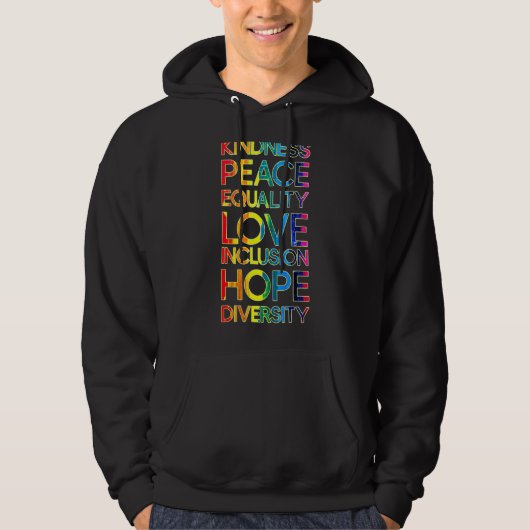 Veste À Capuche Kindness Peace Equality Love Inclusion Diversité L (Devant)