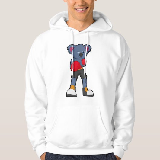 Veste À Capuche Koala à la boxe avec des gants de boxe (Devant)