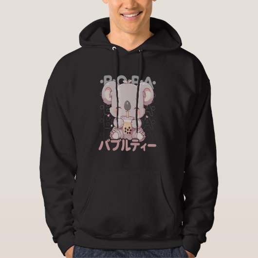 Veste À Capuche Koala Boba Tea Kawaii Bubble Tea Koala Anime Neko  (Devant)