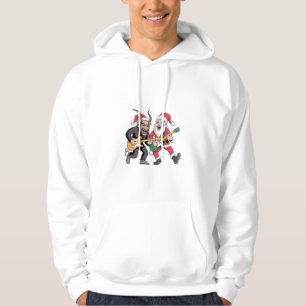 Veste À Capuche Krampus et Santa Jouant de la Guitare Électrique N