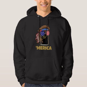 Veste À Capuche La Bière Coupe de cheveux Mullet Peut Usa Drapeau